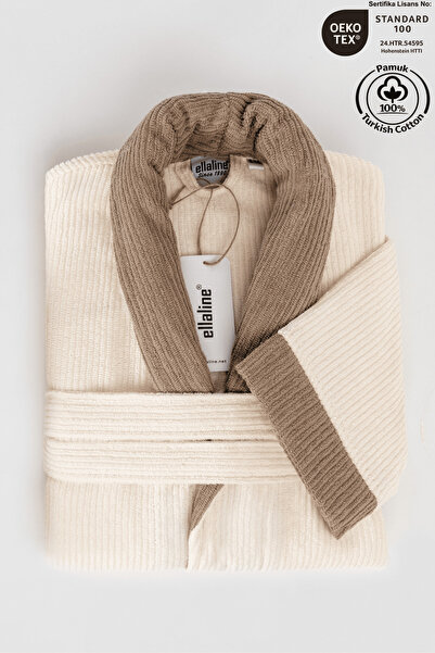 Ellaline Смугастий халат, 100% бавовна, сертифікований, 1 штука Контрастний х...