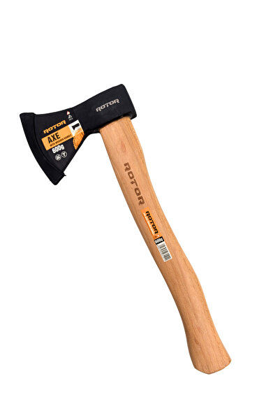 Rotor Ax 613 Ahşap Saplı Balta 600 gr Nacak Kamp Odun Kesme (38 CM SAP UZUNLUĞU)