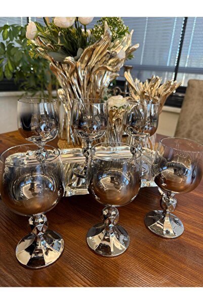 atabey home أكواب مشروبات من بوهيميا كريستال تيتانيوم بلاتينيوم، 6 قطع، كلودي...