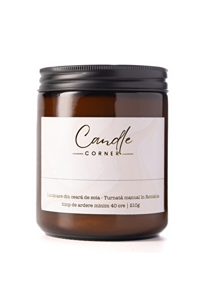 Candle Corner Wild Mint – Handmade soy scented candle 210g in amber glass con...