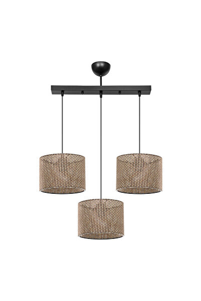 Modelight Nora 3lü Sıralı Avize Kahve Artı Desen