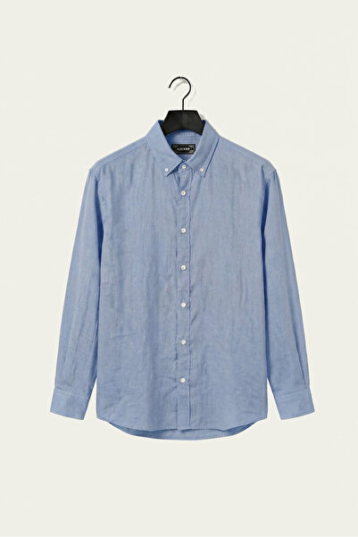 GIESTO OVERSİZE DÖKÜMLÜ HAFİF KETEN GÖMLEK