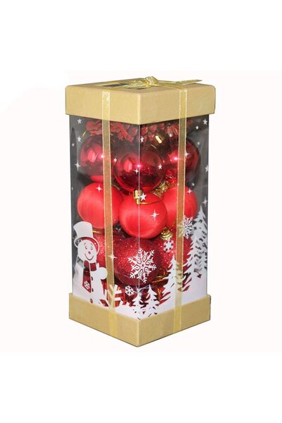 Pandoli بارتيدولو زينة شجرة رأس السنة الجديدة في صندوق باللون الأحمر 20 قطعة