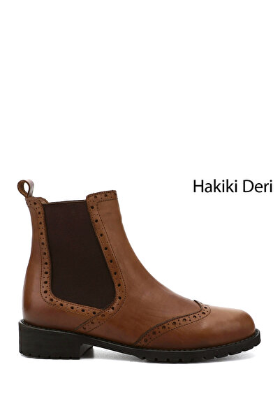 GÖNDERİ(R) حذاء تشيلسي من الجلد الطبيعي بنعل مطاطي عتيق للنساء/الفتيات