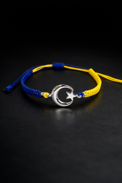Crystal Atelier Yellow Navy Blue Moon Star Fan Bracelet
