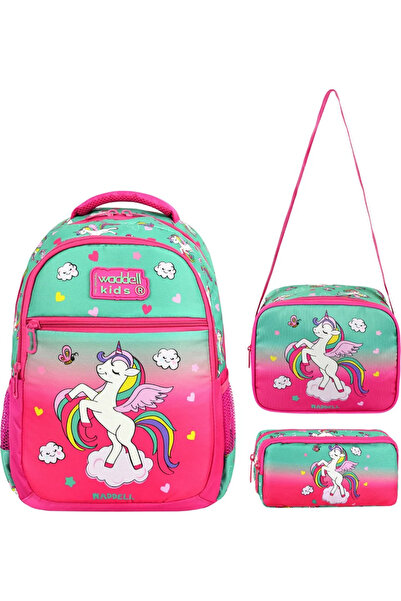 Waddell Αδειοδοτημένη τσάντα μεσημεριανού και μολυβοθήκη με μοτίβο φούξια μον...