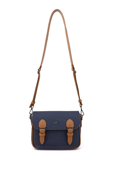 GÖNDERİ(R) حقيبة كتف نسائية ذات حزام طويل باللون الأزرق الداكن