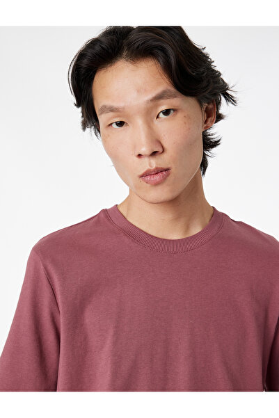 Koton Βαμβακερό μπλουζάκι με κοντό μανίκι και λαιμόκοψη ποδηλάτου σε κανονική...