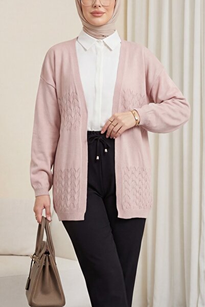 Modamorfo Araboy Openwork Knitwear Cardigan -Powder