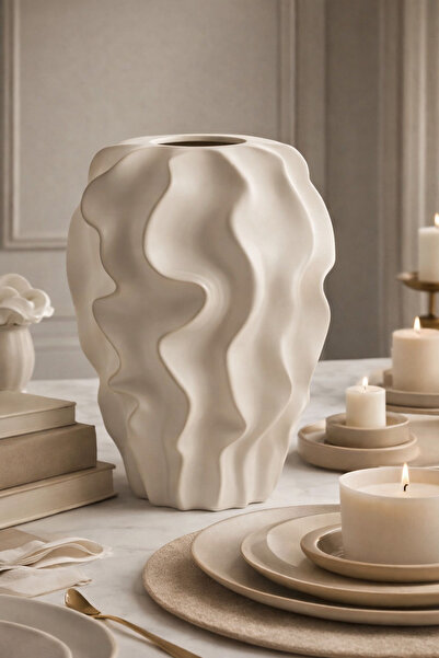 SZN HOME DESİGN Vază Albă Mărime XL Culoare Crem Venus Design Special