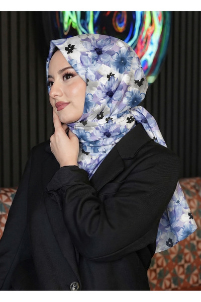 AFVENTE شال ناعم بنمط اللافندر أرجواني قطن