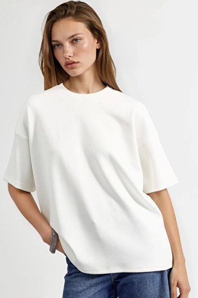 Hiccup Oversized Crew Neck Soft Touch Knitted T-Shirt