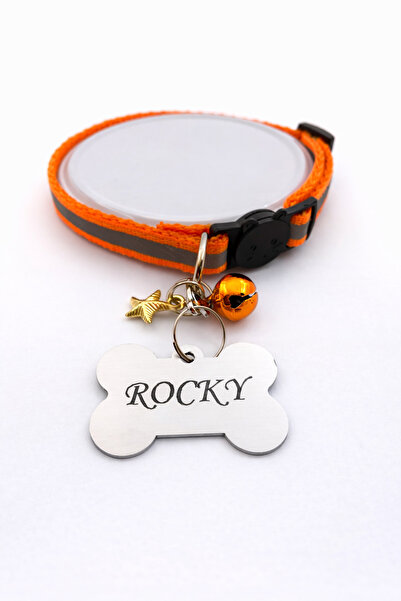 Store Turuncu Reflektörlü Güvenlik Tokalı Ayarlanabilir Kedi Tasması ve Köpek...