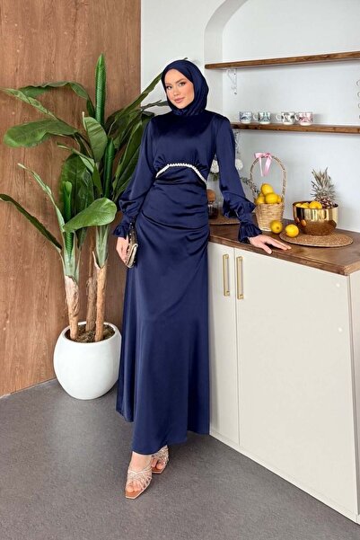 Şulemoda Giyim Βραδινό φόρεμα με πέτρες Nota, σε μπλε ναυτικό χρώμα