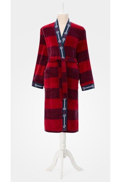 Özdilek Tek Bornoz Şalyaka Kadife (S-M Beden)-Summer Heat Sailor Kimono Kırmızı