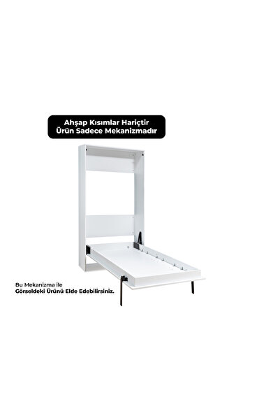 MODAMOB Akıllı Mobilya Dikey Açılır Ahşap Kasa Duvar Yatağı Mekanizması (KEND...