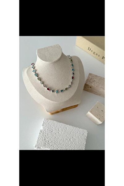 Theory Jewelry قلادة جريس أون نيك - ستانلس ستيل مع أحجار ملونة |   أنيق وبسيط...