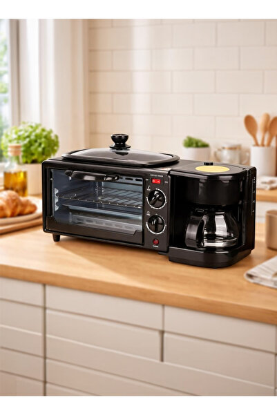 TOSCANA U 3 in 1 Electric Breakfast Machine Mini Toast Oven Coffee Maker with...