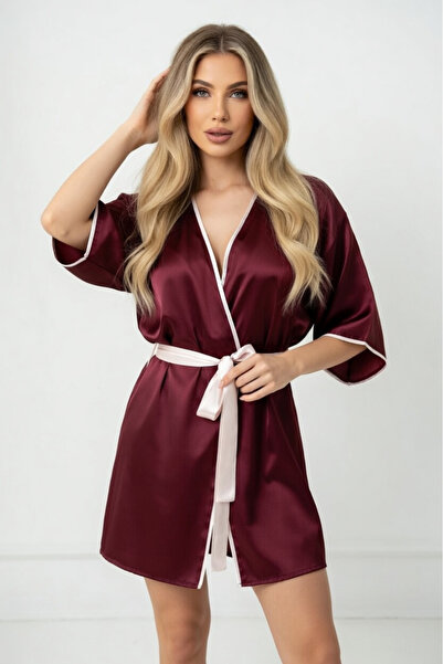 ZENCHES Mini halat cu curea din satin - elegant și confortabil, pentru mireas...