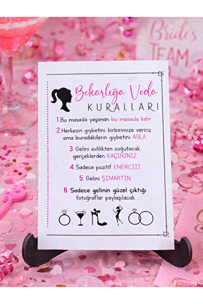 Pankart Evi قواعد العازبة زخرفة سطح المكتب الصغيرة - العروس لتكون