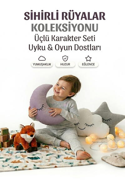 Miomundo Uyku/Oyun arkadaşı 3'lü set - Aydede Bulut Yıldız