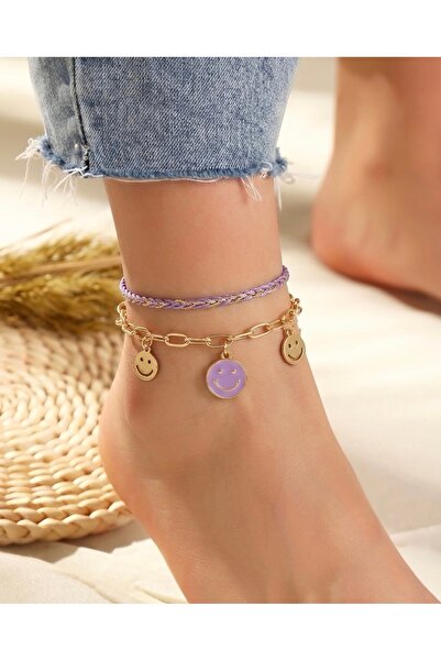 Markiz Takı خلخال أرجواني مبتسم للسيدات