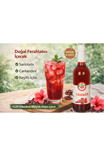 Dafa Hibiskus Suyu 750ml | Doğal Antioksidan İçecek | Ferahlatıcı & Detoks De...