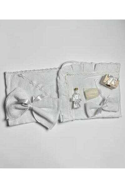 Your Baby Store Trusou botez muselina- alb, 7 piese
