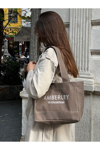Amberley Mumlu Kanvas Kahve Tote Çanta Mini | London