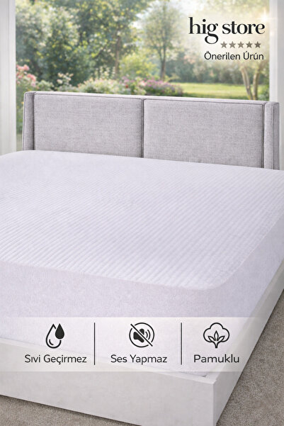 Hig Store 3d Sıvı Geçirmez %100 Pamuk Yatak Koruyucu Fitted Full Kenar Alez T...
