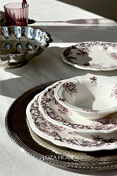 LOZA HOME ANTIQUE PURPLE | 24 PARÇA | 6 KİŞİLİK | YEMEK TAKIMI | MOR