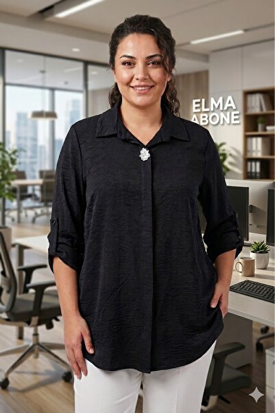 elma abone BLUZĂ DE DAMĂ MĂRIME MARE, DIN SATIN, CU BROȘĂ