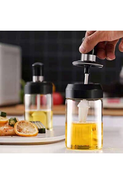 miraza Δοχείο λαδιού με πινέλο, γυάλινο, για λάδι, σάλτσα, ξύδι, 250 ml