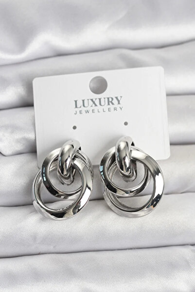 Skygo Silver Color Hoop Model Brass Women's Earrings - Tj-Bkp11349