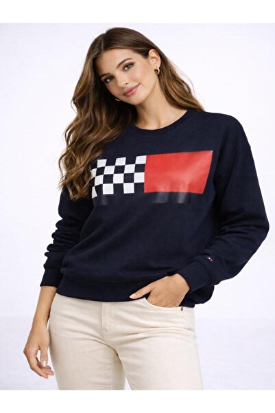Tommy Hilfiger سويت شيرت نسائي مطبوع عليه شعار S CHEST