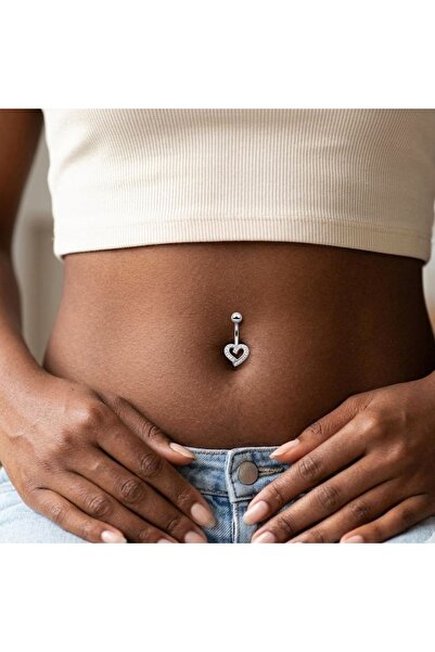 Heppii Kalpli Göbek Piercingi Çelik Silver Renkli Minimal