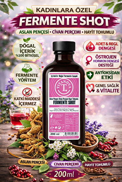 TİTANOVA ASLAN PENÇESİ CİVAN PERÇEMİ HAYIT TOHUMLU FERMENTE SHOT 200 ML