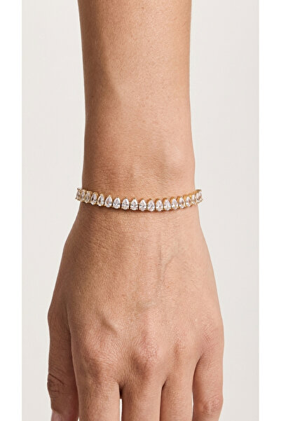 Universal Altın Renk Zirkon Taşlı Su Yolu Bileklik Ayarlanabilir Kadın Bileklik