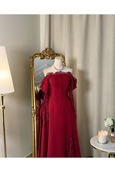 vanus fashion 5601 -فستان أنيق بأكمام طويلة وتفاصيل دانتيل