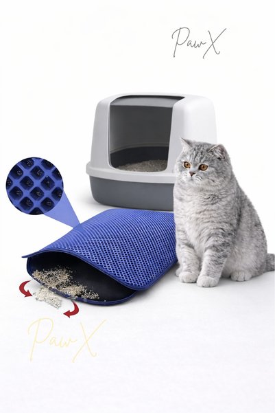 PawX Elekli Kedi Tuvalet Önü Paspası Kum Toplayıcı Kedi Kumu Paspası 40x60cm ...