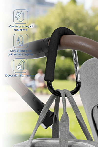 Babyjem Klipsli Bebek Arabası Kancası XL