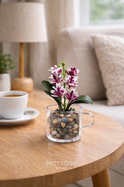 Mottogo Διακοσμητικό λουλούδι σε γυάλινη κούπα– Mini S μπλε κοβαλτίου Λουλούδ...