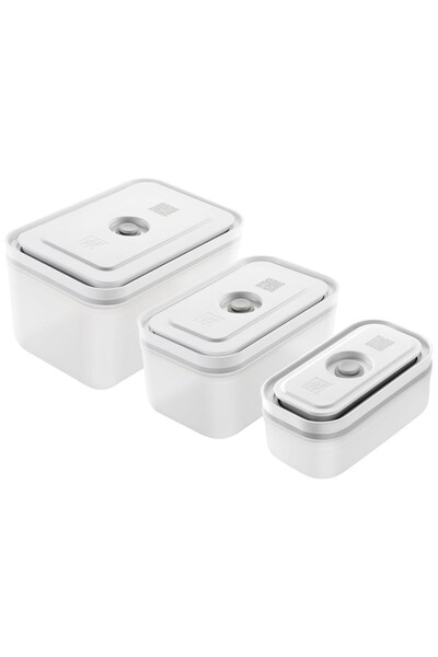 ZWILLING Fresh & Save Vakumlu Saklama Kabı Seti S/M/L Yarı Şeffaf Gri