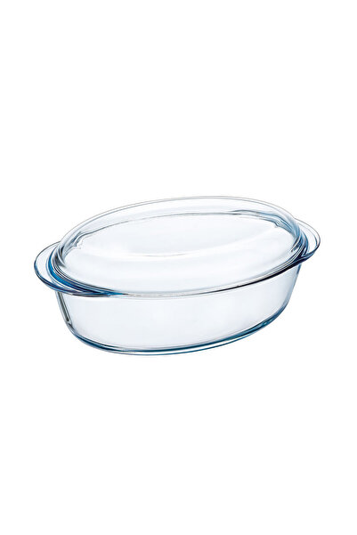 Pyrex Oval Kapaklı Cam Fırın Kabı 5.5 L