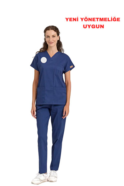 Brl Üniforma Lacivert Hemşire Forması Likralı Scrubs Unisex Takım - Yeni Yöne...