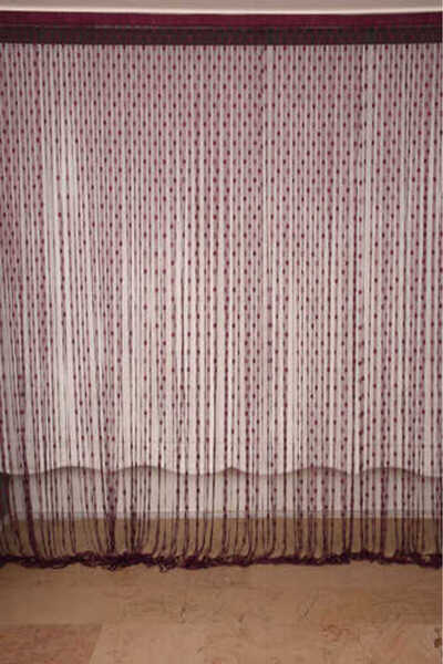 AKÇA TEKSTİL ستارة جاهزة من خيوط البولي يوريثان بلون أحمر داكن، موديل مربعات ...