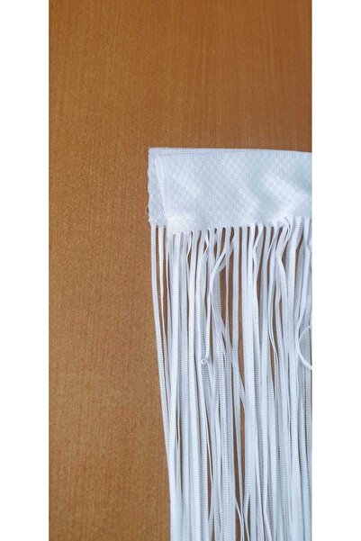 AKÇA TEKSTİL Прав бял въжен завеса, ширина 100 см, дължина 210 см, готов завеса