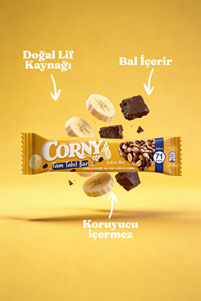 CORNY Tahıl Bar Kakao ve Muz 20 g x 12 Adet
