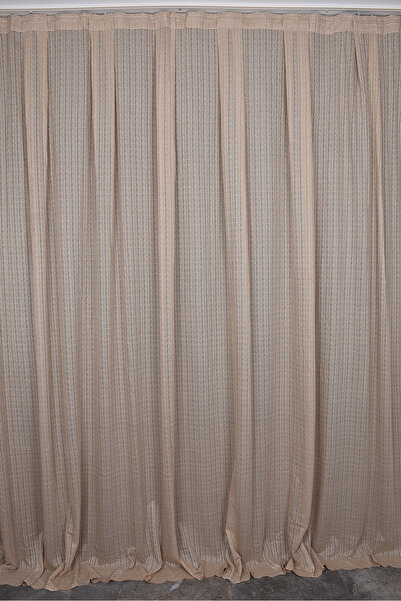 AKÇA TEKSTİL KDK 1920 منقوشة - ستارة خلفية مطوية بجناح واحد بلون المنك 300*26...