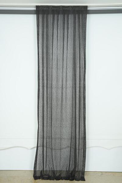 AKÇA TEKSTİL ÇİZGİLİ MODEL ANTRASİT RENK TEK KANAT Hazır dikilmiş Pileli Fon ...